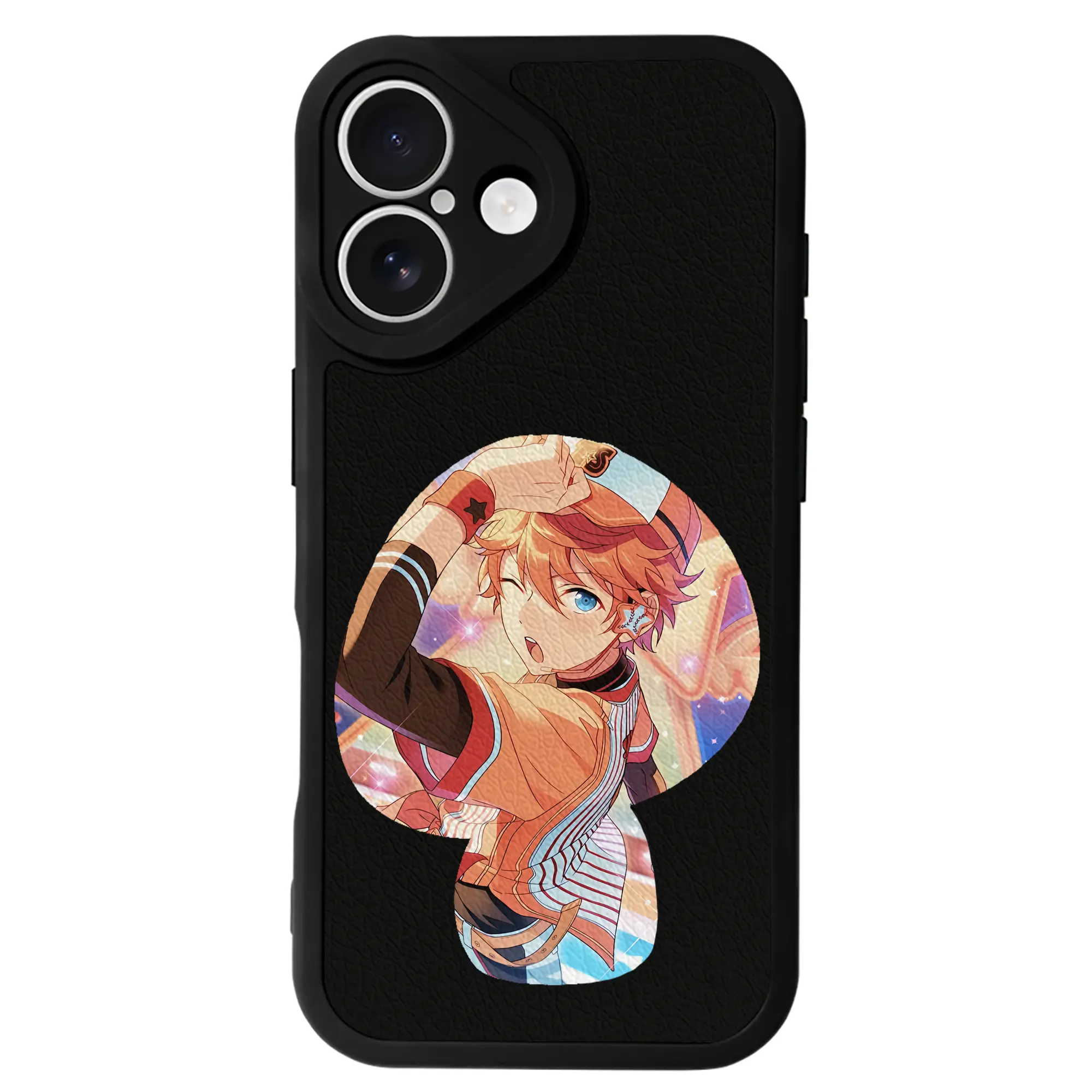 あんさん ぶる グッズ Trickstar 明星スバル - IPhone 16シリーズ対応 ・ シリコンスマホケース ・ レザー調 ・ 高精度フィット ・ 耐衝撃 ・ ワイヤレス充電対応 ・ 精密カット